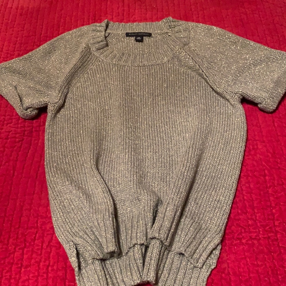 Banana Republic Gray and Silver Sweater Top
